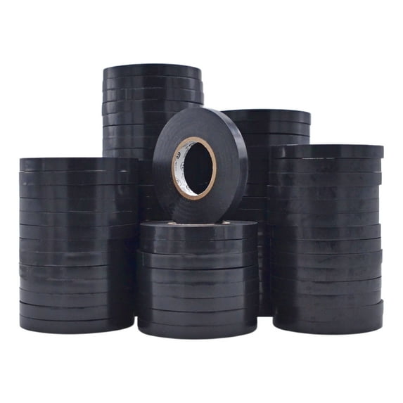 WOD Tape Premium Grade Black Electrical Tape 3/8 in. x 66 ft.- 66 Pack
