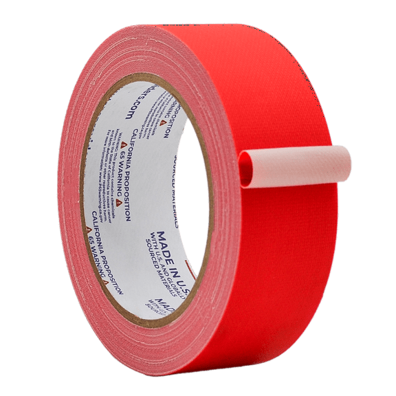 WOD Tape Red Gaffer Tape - 1.5 inch x 60 ft. - No Residue, Waterproof, Non Reflective GTC12