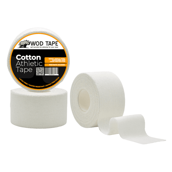 WOD Tape ST-ACST White Sports Athletic Tape - Latex-free, Self-Adhesive (Pack of 3)