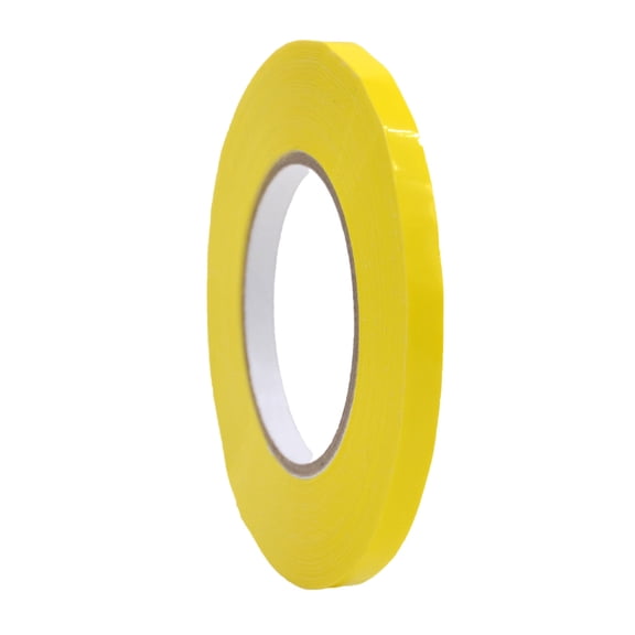 WOD UPVC-24BS Yellow Produce Poly Bag Sealing Tape (Available in Multiple Colors): 3/8 in. x 180 yds.