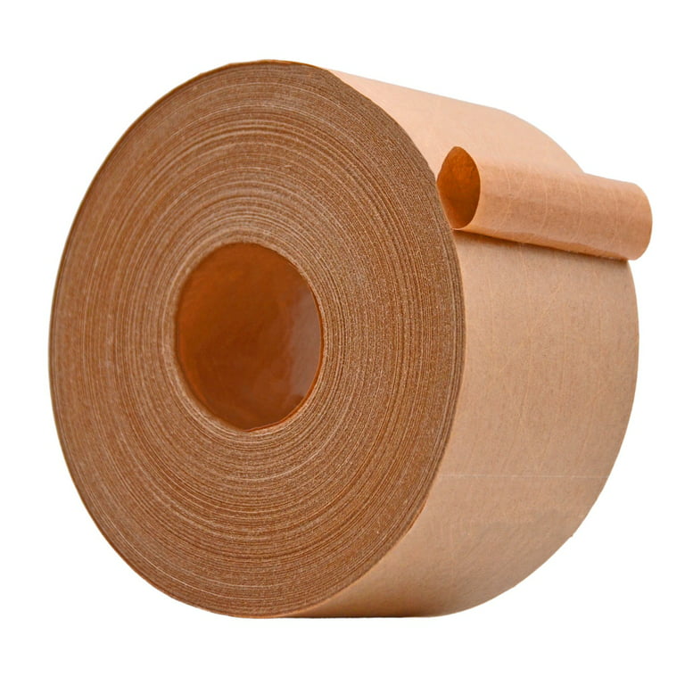 WOD WATWTP Reinforced Gummed Kraft Paper Tape - 2.8 inch (72mm) x 450 ft.  (Pack of 10-Rolls) Eco-Friendly Water Activated Tape is Ideal for  Packaging