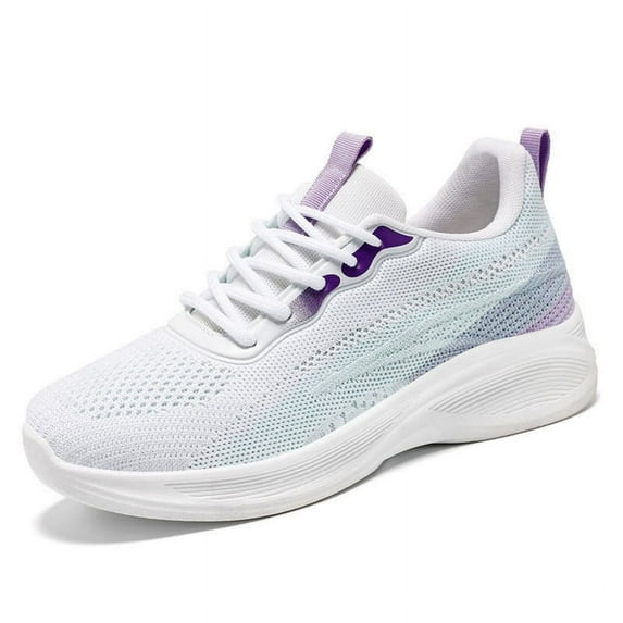 WOD, Women's Lightweight Running Shoes, Soft-soled Sneakers, Breathable, Wide Shoes, Purple, size 8