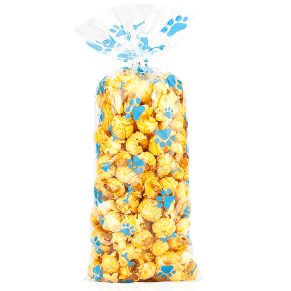 WODJR 200 Pcs Paw Treat Bags Paw Party Decorations Paw Candy Bags Paw Print Cellophane Bags Paw Gift Bags Dog Paw Print Gift Bags Dog Bone Treat Bags for Dog Patrol Paw Birthday Decorations, Blue
