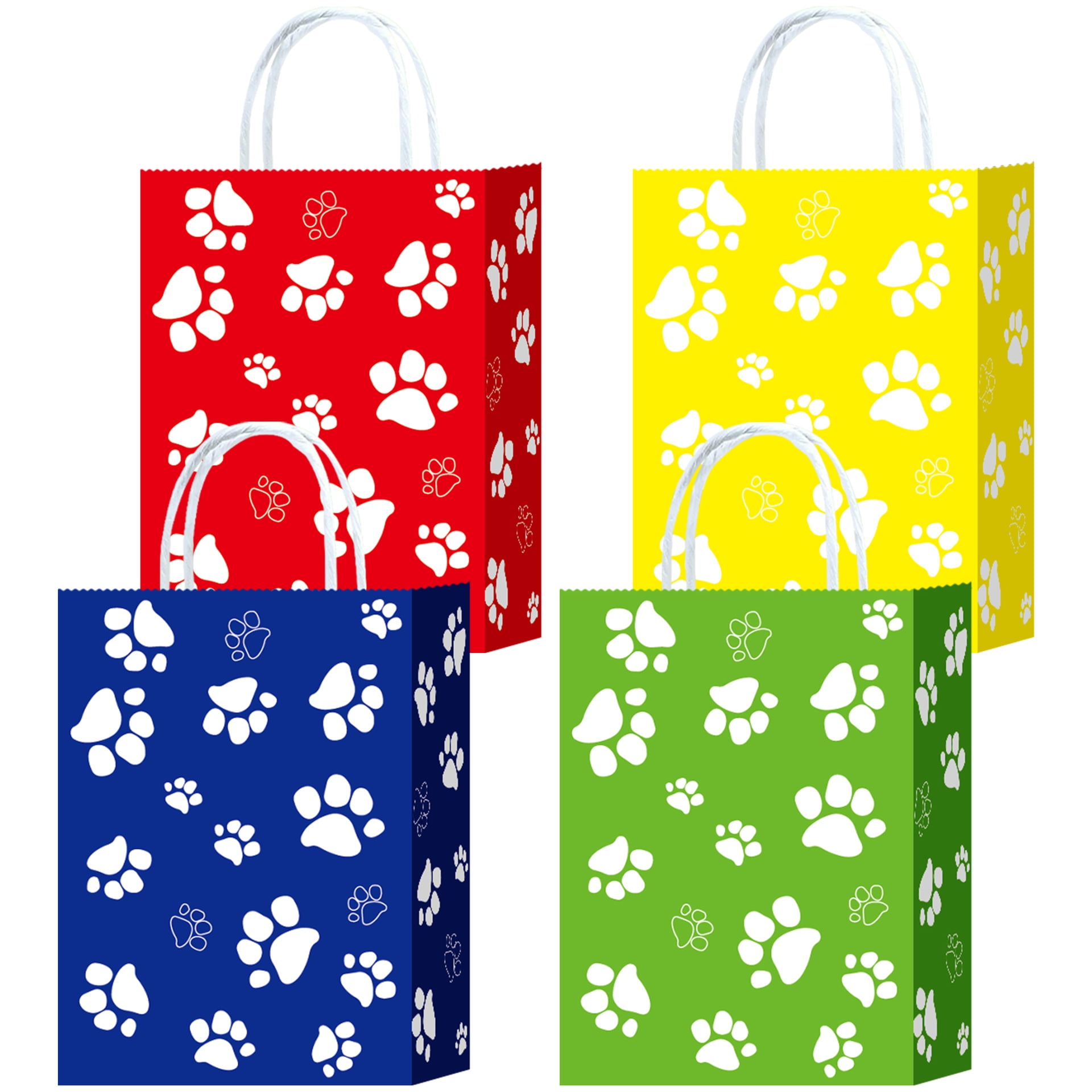 20 Pack Reusable Dog Paw Print Gift Bags – Cute Pet Party Favors For Birthdays & Showers - View #3