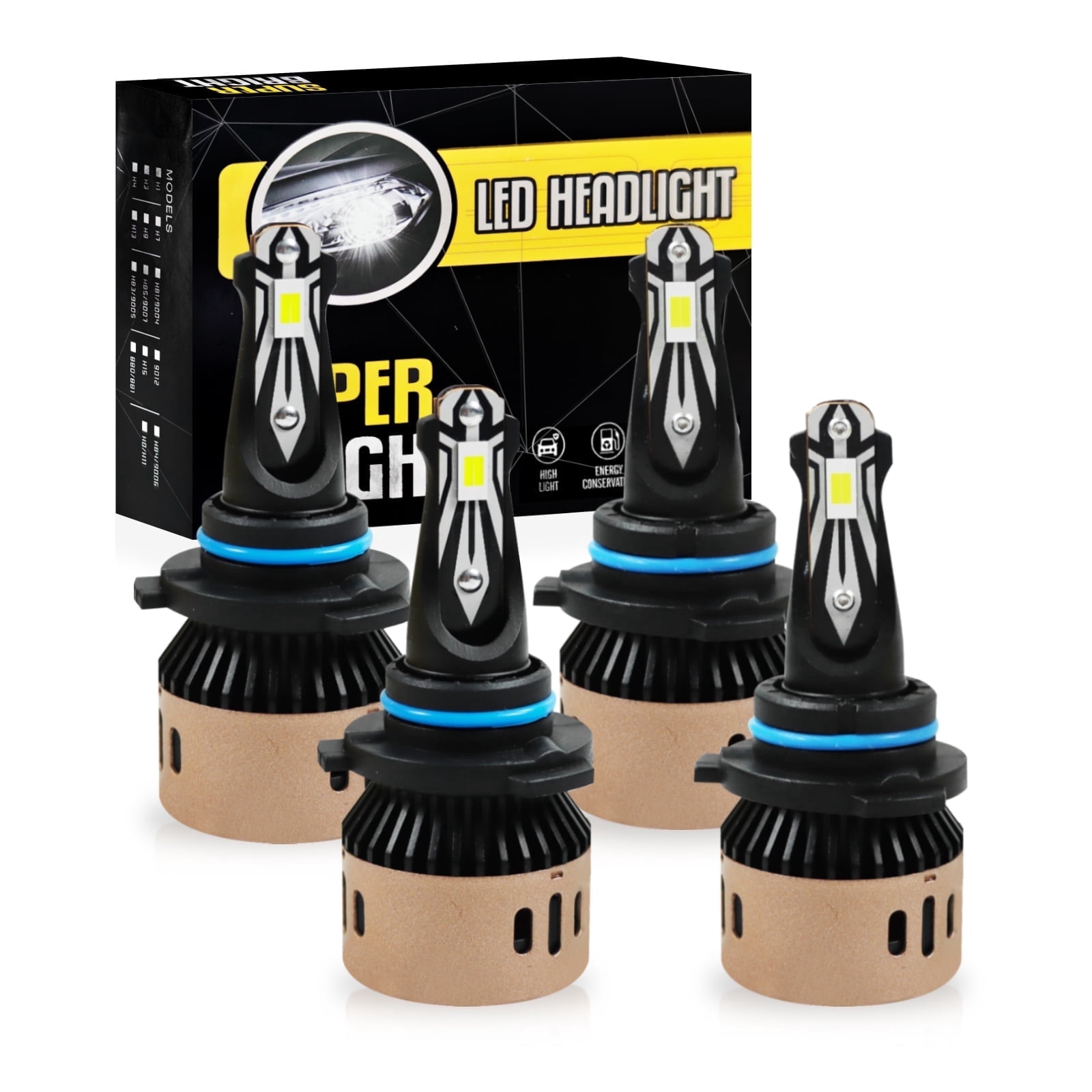 WODJR 9005 9006 Headlight Bulbs 9005 9006 Lights Bulb 9005 9006 Led Bulbs 9005 9006 Led Headlight Bulbs Fog Light Bulbs High Beam Low Beam Replacement Bulb 6500K White Fog Headlights for Car 2 Pack