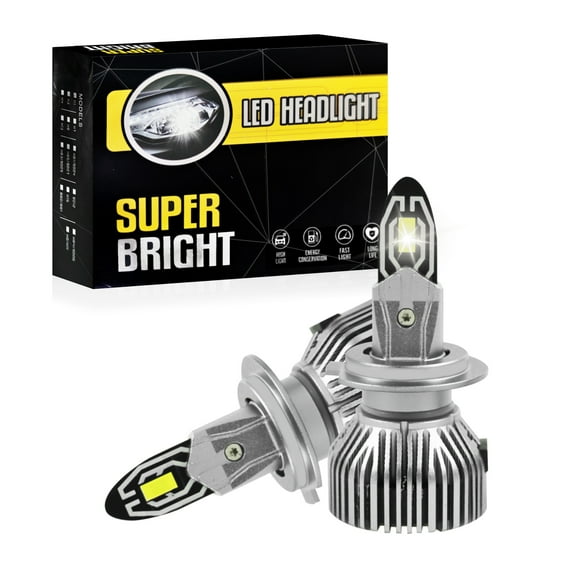 WODJR H7 Headlight Bulbs H7 Lights Bulb Fog Light Bulbs H7 Led Headlight Bulbs H7 Led Bulbs High Beam Low Beam Replacement Bulb Automotive Lighting 6500K White Fog Light Head Lamp for Vehicle 2 Pack