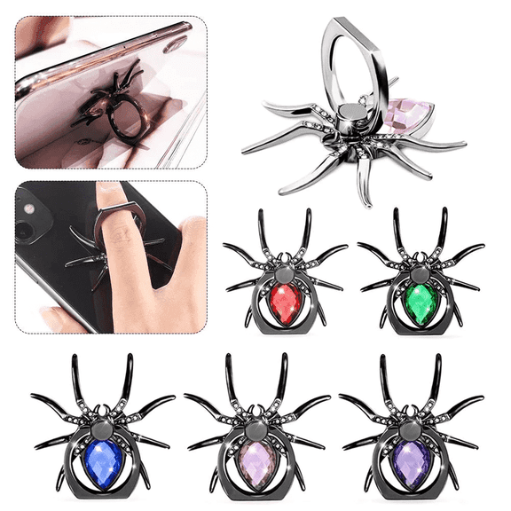 WODOXIN Blue Zinc Alloy + Adhesive Spider Phone Holder, 360° Adjustable Multi-Angle, Convenient and Stable Design, Suitable for Phones and Tablets.