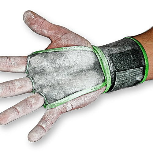 WODies 2in1 WOD Grips, wrist wraps, palm protector (Neon Green, Small)