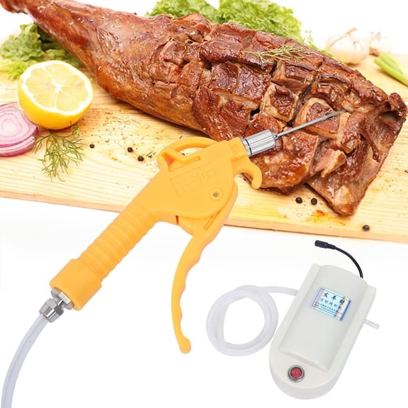 WOHAIPA Automatic Electric Injector Meat Processor,BBQ Injection Set,Electric Pump,50W Double Gun Saline Syringe Pump For Lamb, Beef, Pork