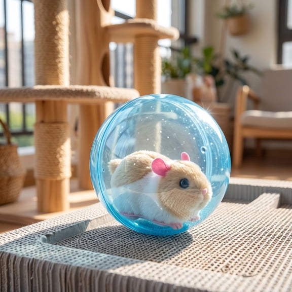 WOHAPY Upgrade 4.92in Automatic Hamster Rolling Toy Ball, Obstacle Avoidance Interactive Pet Toy for Cat Kitten Small Pet