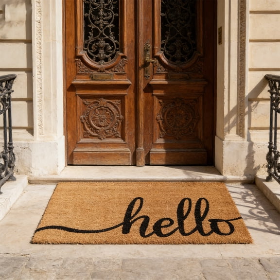 WOHAPY Upgrade Coir Door Mat, Shoe Scraper Mat, Non-slip Floor Rug for Entrance Patio, 17.72x29.53in