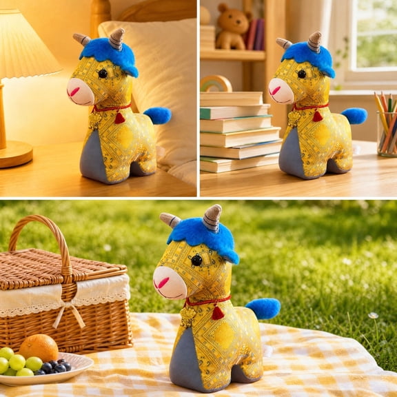 WOHAPY Upgrade Handmade Ethnic Fabric Stuffed Doll, Traditional Cultural Figurine with Ornament, Vintage Home Tabletop Decor & Souvenir Gift