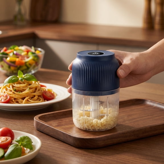 WOHAPY Upgrade Rechargeable Mini Food Chopper, 250ml Multifunctional Garlic Mincer, Electric Blender with Egg Whisk Attachment
