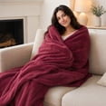 thumbnail image 1 of WOHAPY Upgrade Solid Fleece Blanket, Super Soft Warm Flannel Throw Rug, All-Season Sofa Bedding Portable Blanket L, 1 of 7