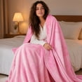 thumbnail image 1 of WOHAPY Upgrade Solid Fleece Blanket, Super Soft Warm Flannel Throw Rug, All-Season Sofa Bedding Portable Blanket M, 1 of 8