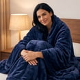 thumbnail image 1 of WOHAPY Upgrade Solid Fleece Blanket, Super Soft Warm Flannel Throw Rug, All-Season Sofa Bedding Portable Blanket M, 1 of 8