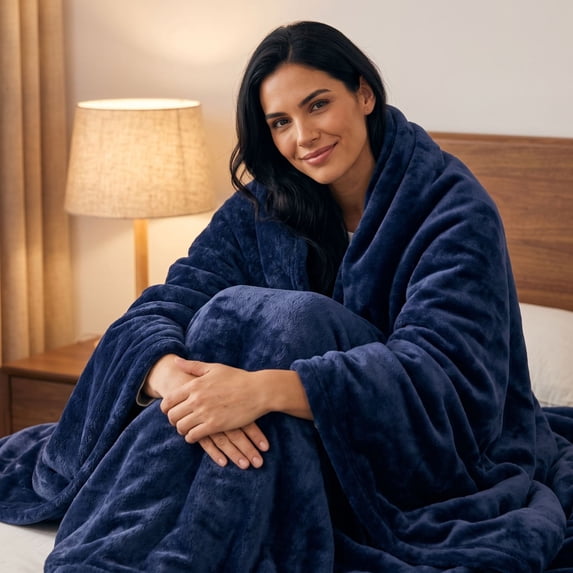 WOHAPY Upgrade Solid Fleece Blanket, Super Soft Warm Flannel Throw Rug, All-Season Sofa Bedding Portable Blanket M