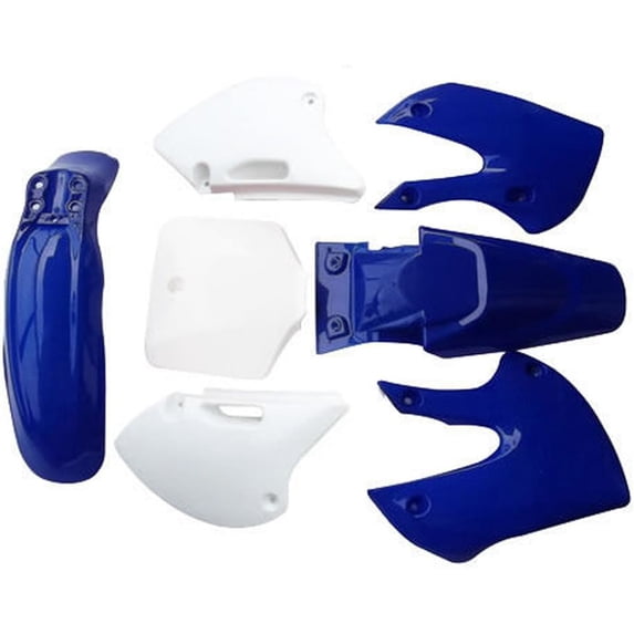 WOHMOTO Motorcycle Plastic Body Fender Fairing Kit For Dirt Bike (4 Black&3 White)