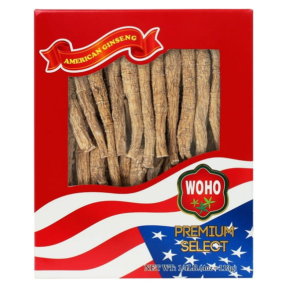 WOHO Cultivated American Ginseng 1054 Long Small 4 oz Box