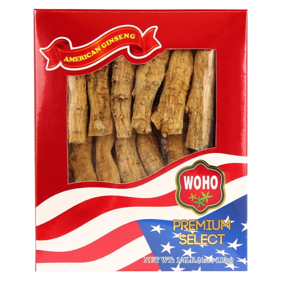 WOHO Cultivated American Ginseng 1304 Half Short Extra Large 4 oz Box