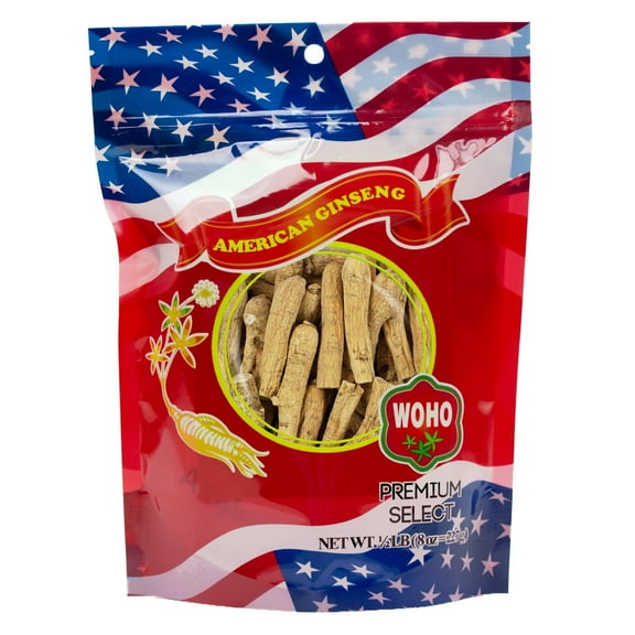 WOHO Cultivated American Ginseng 1318 Half Short Large 8 oz Bag