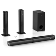 Open Box WOHOME 2 IN 1 DETACHABLE SOUND BAR, 4.1 CHANNEL BLUETOOTH - BLACK