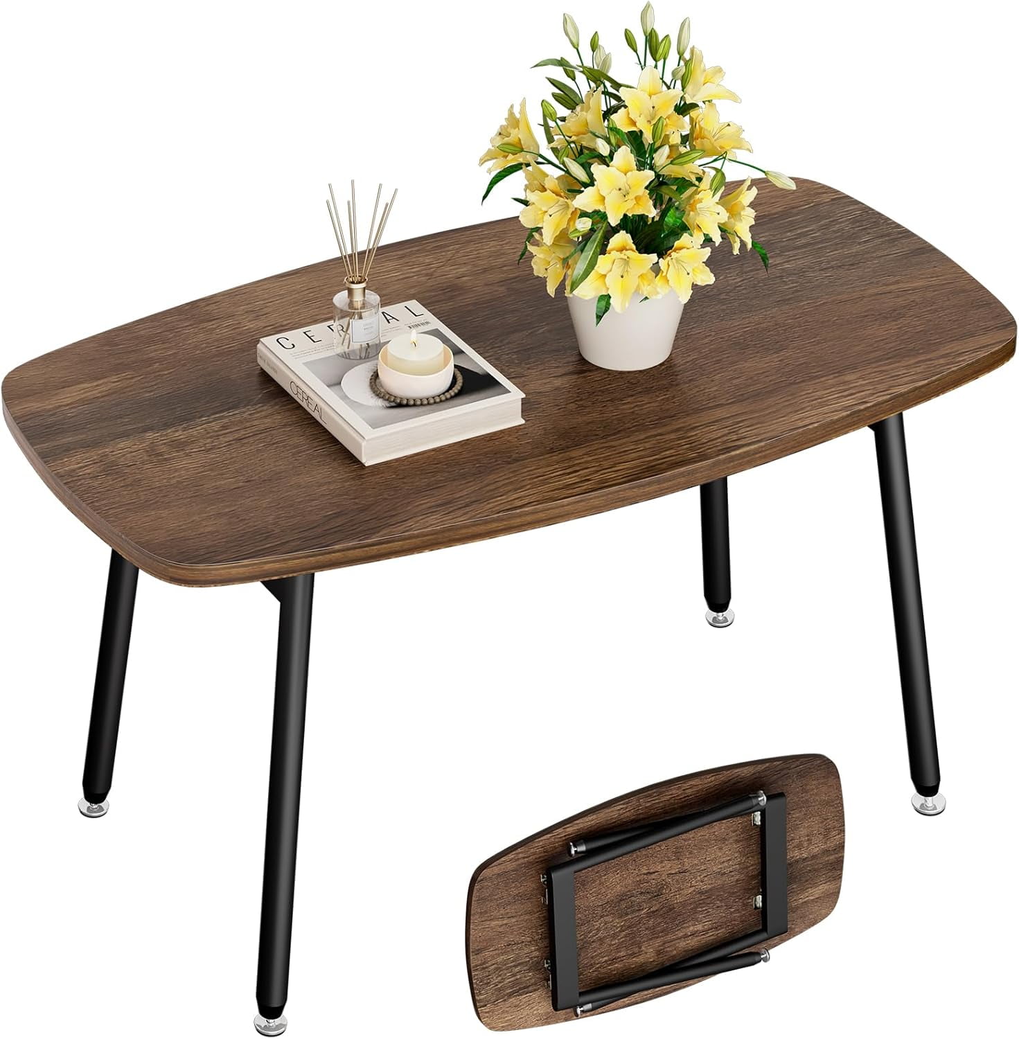 Folding Coffee Table 39.3'' Black Coffee Tables for Living Room Portable Simple Modern ...