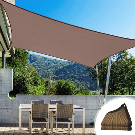 WOHSAO 2mx5m Brown Rectangle Shade Sail, Waterproof