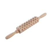 WOHSAO Christmas Embossed Rolling Pin For Baking Cookies Embossing Rolling Pins, Merry Christmas Tree Pattern Christmas Rolling Pin Wooden Engraved Embossing Roller Baking Tool And Gift