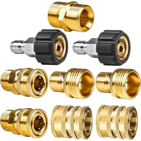 WOJET Pressure Washer Adapter Set, Quick Disconnect Kit, M22 Swivel to 3/8'' Quick Connect, 3/4" to Quick Release, M22 to M22 Convert
