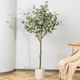thumbnail image 1 of WOKERUI 5FT Eucalyptus Artificial Tree in Black Plastic Pot, 1 of 7