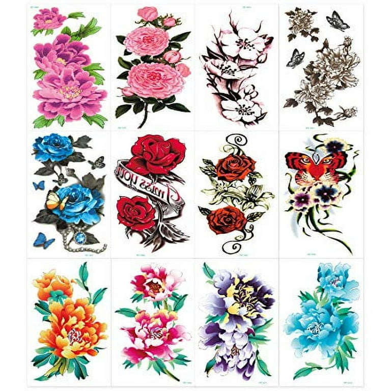 Wholesale CRASPIRE 10 Sheets Temporary Tattoos Large Flower Fake Temporary  Tattoo Stickers Waterproof Arm Makeup Floral Blossom Tattoos Paper Flower  Stickers Art 