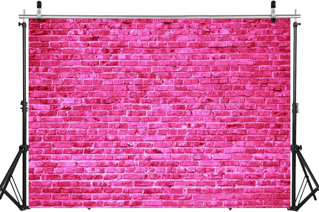 WOLADA 7x5FT Pink Brick Wall Backdrop Girl's Birthday Party Backdrop