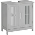 thumbnail image 1 of WOLEGEDO Modern Under Sink Cabinet with 2 Doors, Pedestal Under Sink Bathroom Cupboard, Bathroom Vanity Cabinet with Adjustable Shelves Grey, 1 of 10