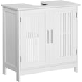 thumbnail image 1 of WOLEGEDO Modern Under Sink Cabinet with 2 Doors, Pedestal Under Sink Bathroom Cupboard, Bathroom Vanity Cabinet with Adjustable Shelves White, 1 of 10
