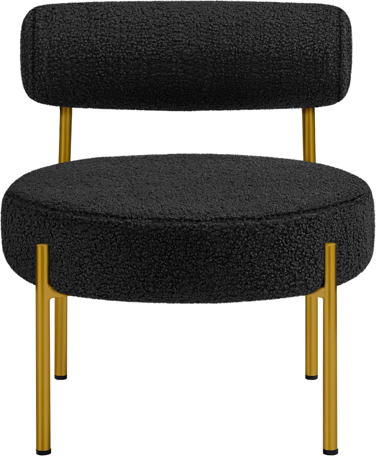 WOLEGEDO Modern Vanity Chair, Boucle Fabric Accent Chair with Gold ...