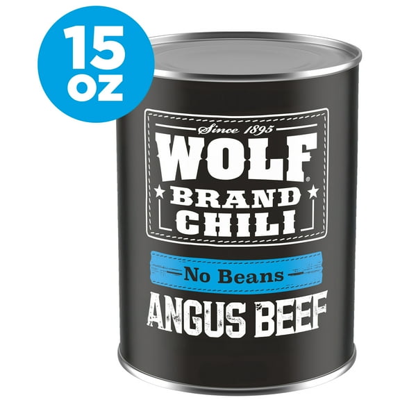 Wolf Brand Angus No Beans Chili, 34g Protein Per Serving, 15 oz. Can