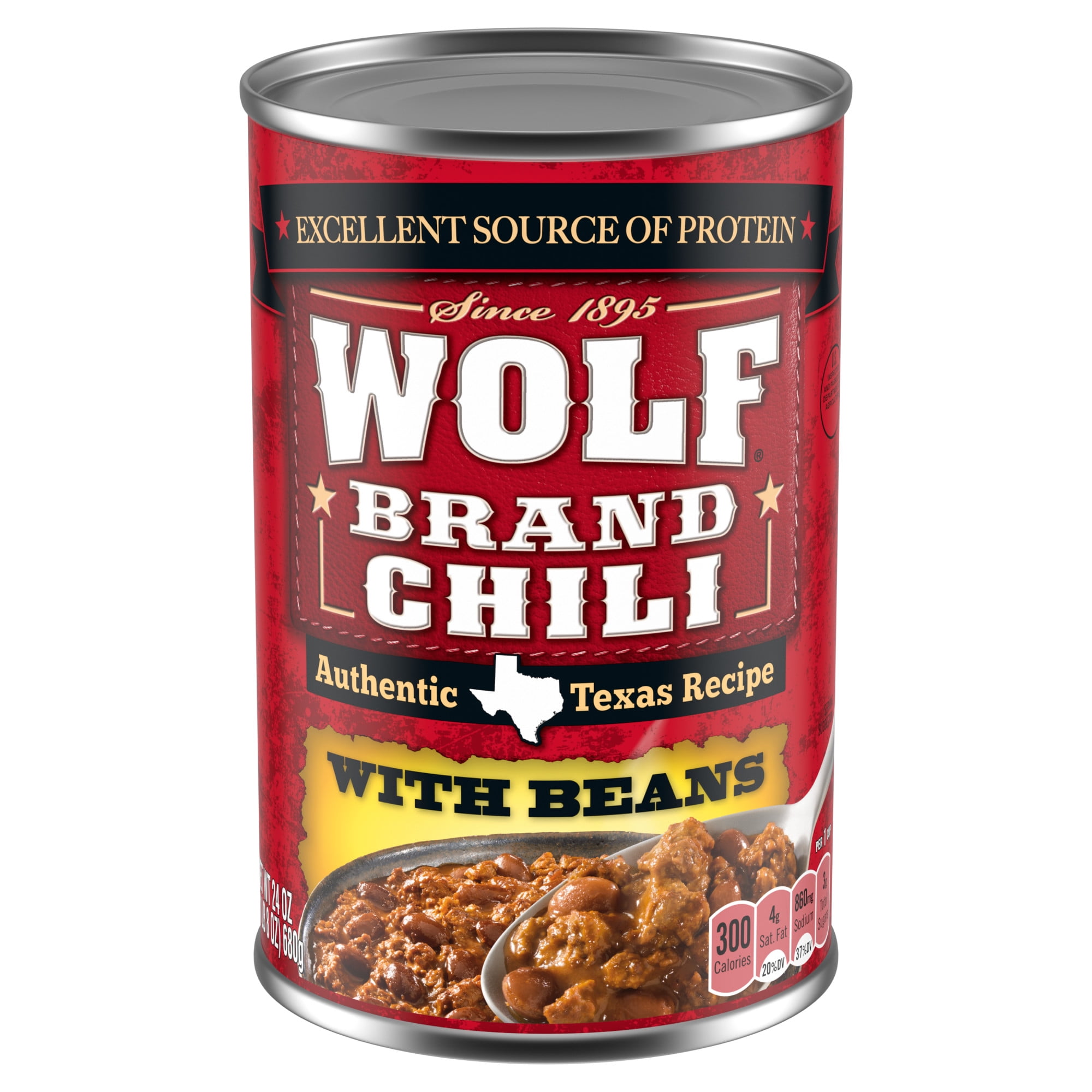 WOLF BRAND Chili With Beans, 24 oz Can