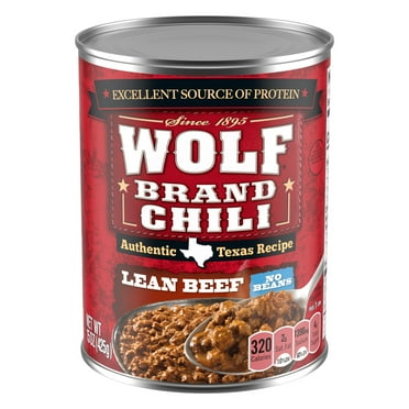 WOLF BRAND Lean Beef Chili Without Beans, 15 oz Can