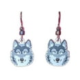 thumbnail image 1 of WOLF Head Hypo-Allergenic Earrings, Sterling Silver Plated, by Sienna Sky, 1 of 1