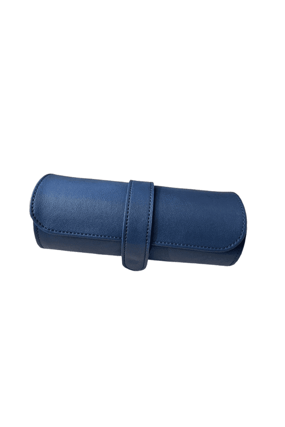 Heritage Watch Roll, Navy  Holds Up to 3 Watches, Vegan Leather