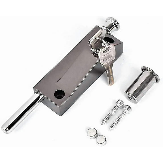 WOLF PEOPLE multi-purpose door lock, garage door lock, gate lock, universal door lock, comes with 2 keys,black