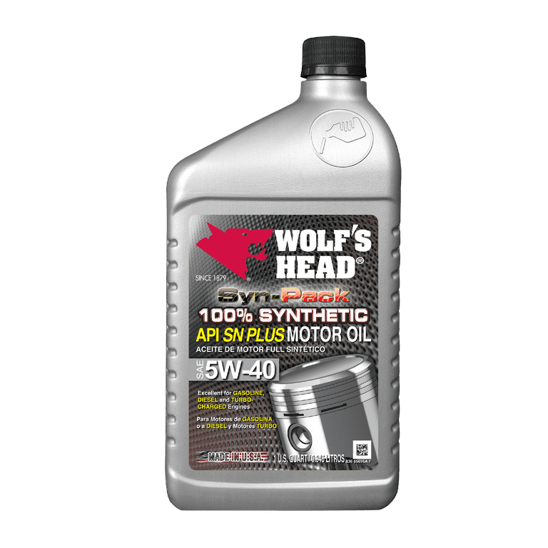 WOLF'S HEAD Syn-Pack Full-Synthetic Motor Oil 5W-40, Quart WOLF'S HEAD Syn-Pack Full-Synthetic Motor Oil 5W-40, Quart
