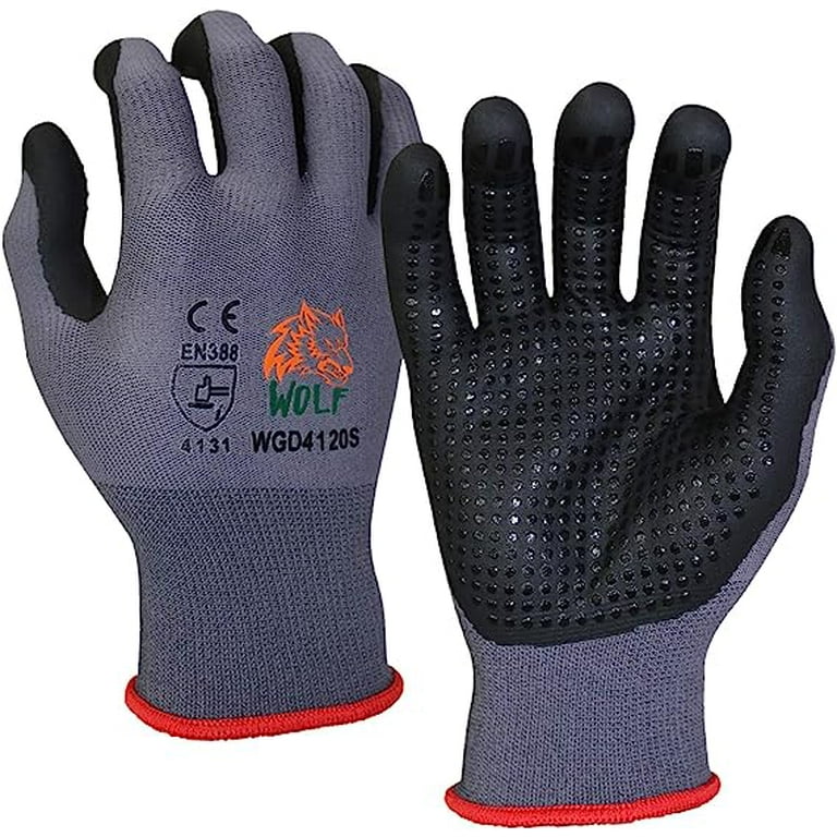 Work Gloves: X-Large, Nitrile-Coated Nylon, General Purpose