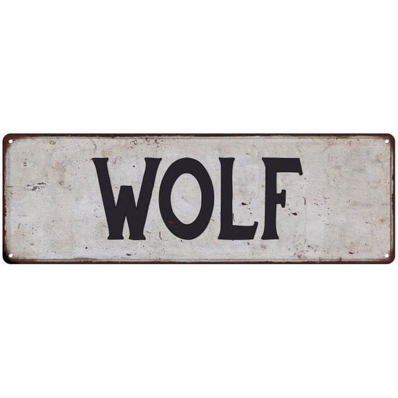 WOLF Vintage Look Rustic Chic Metal Sign 6x18 106180036074