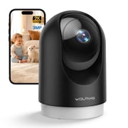 WOLFANG 2K Indoor Security Camera, Pan Tilt Pet Camera with Motion Tracking, Two-Way Audio, Night Vision, Alexa & Google Compatible