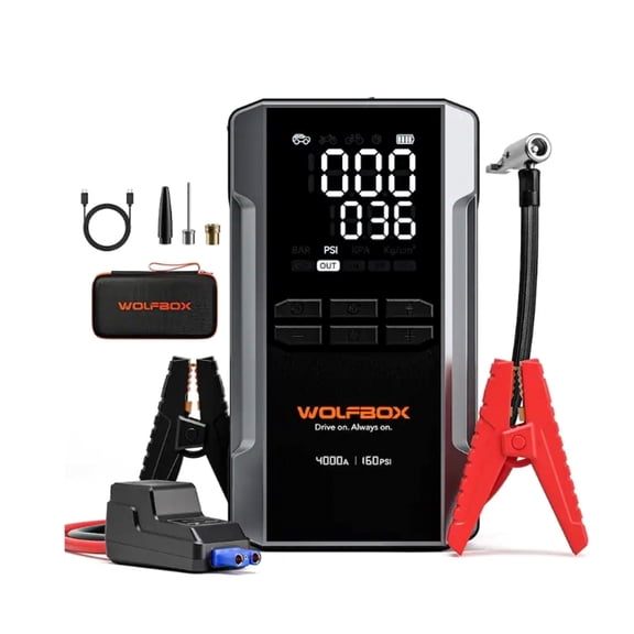 WOLFBOX - 4000A Jump Starter with 160PSI Air Compressor,