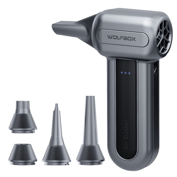 WOLFBOX MF70 Compressed Air Duster, 110,000 RPM Electric Air Duster with Extended Runtime, 3-Speed Rechargeable Air Blower for Keyboard, Camera, Car