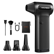 WOLFBOX Electric Air Duster DF200 with Removable Battery, Cordless Compressed Air Duster, Multi-Nozzle Cleaner for PC, Car & Home, Black