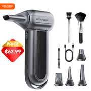 WOLFBOX Electric Air Duster,150000 RPM Super Power Cordless Compressed Air Duster Mini Blower for Keyboard,PC,Home Cleaning Outdoor,Car Cleaning,Black